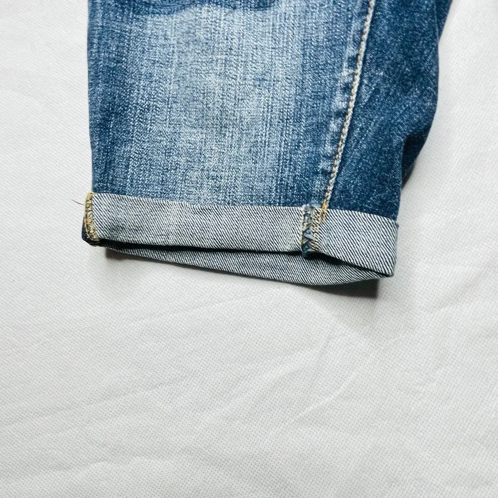 Time and Tru Bermuda Shorts Womens 4 Distressed Patchwork Denim Cuffed